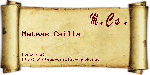 Mateas Csilla névjegykártya